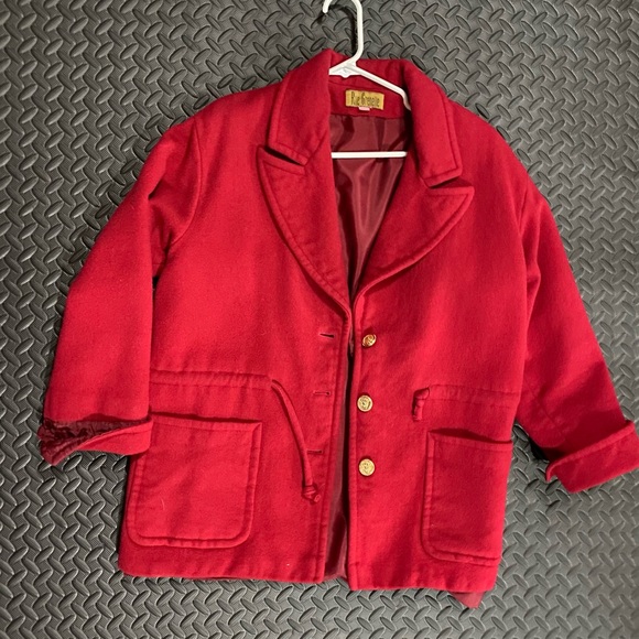 Rue Grenelle red coat with gold buttons (M) - Picture 1 of 1